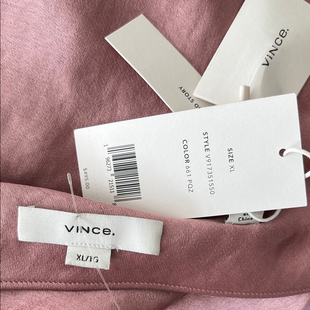VINCE Halter Backless Cowl Neck Biased Midi Fit Flare Dress NWT - Picture 9 of 11